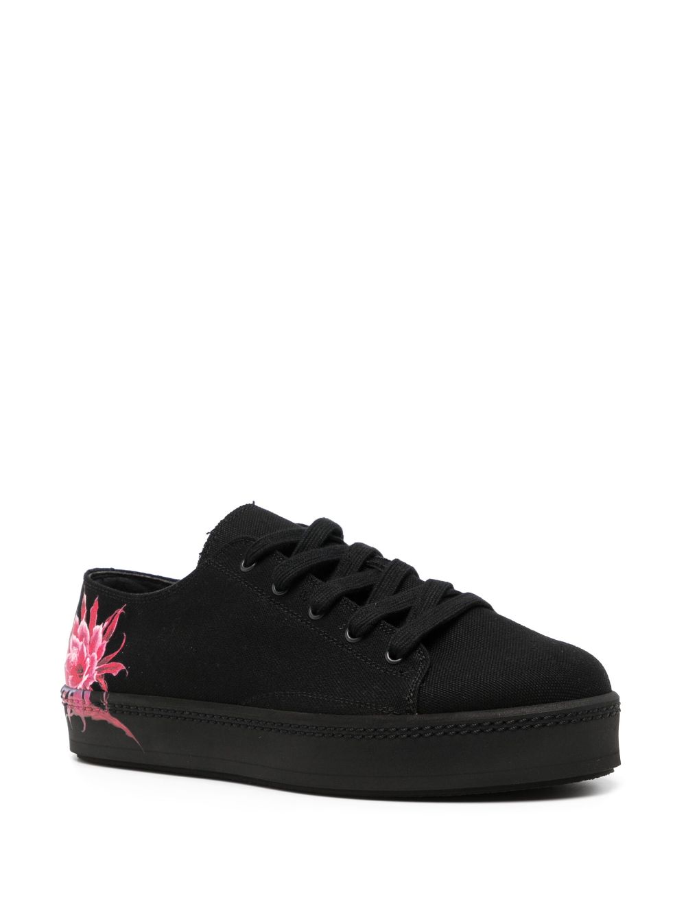 Y's Cactus design print sneaker - Black