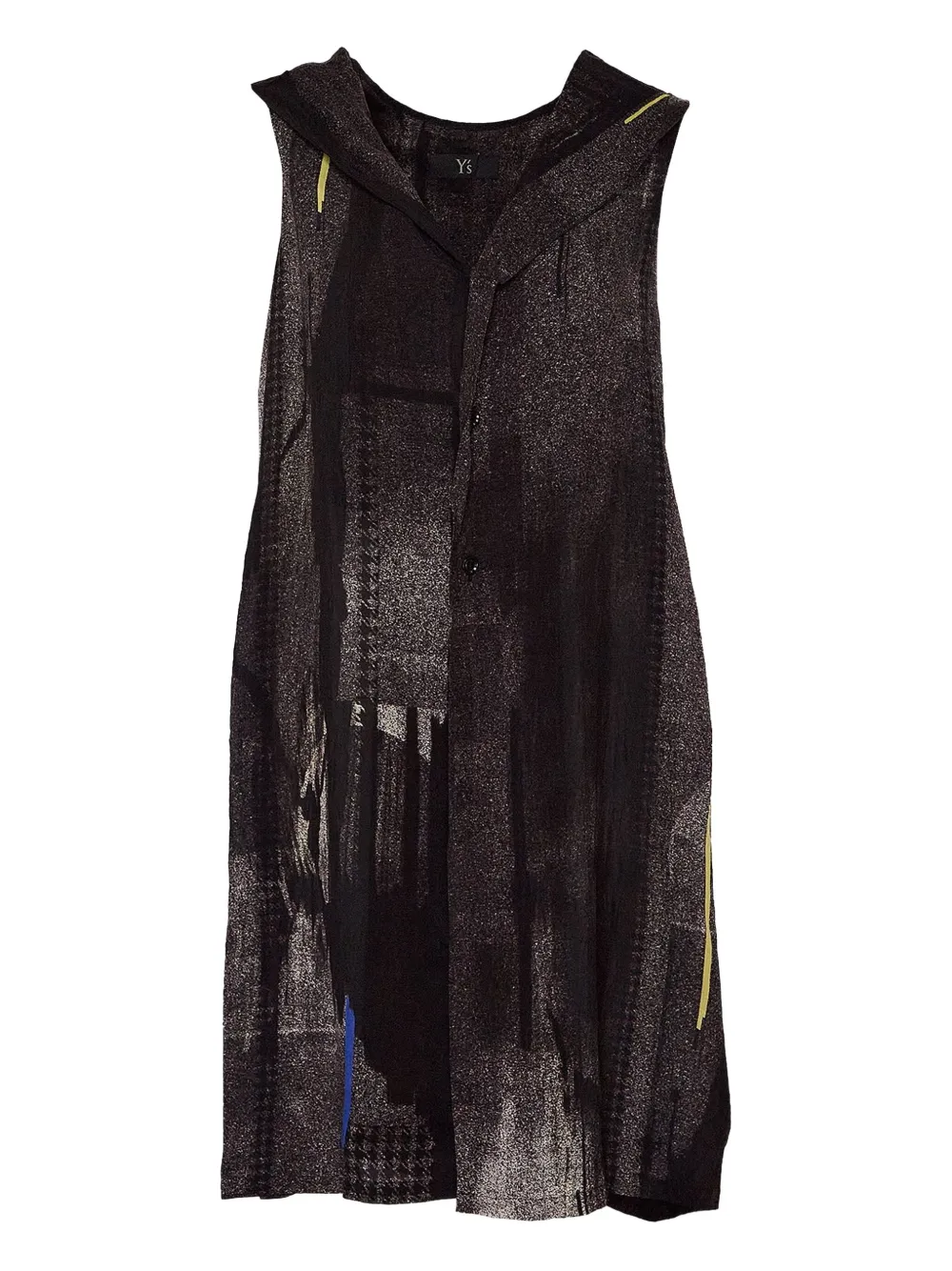 Y's hooded sleeveless top Zwart