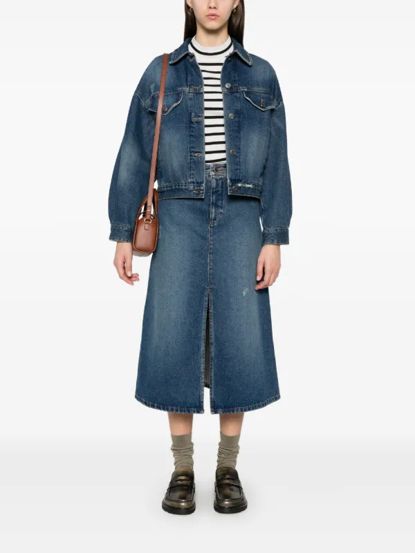 【関税&送料込】A.P.C. Skirt Georgia A.P.C. Georgia Midi Skirt | Blue | FARFETCH