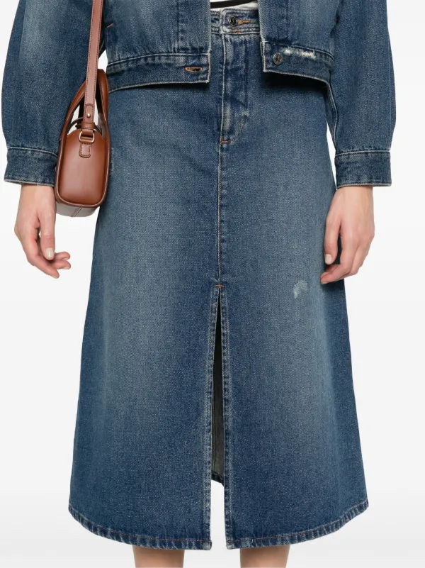 【関税&送料込】A.P.C. Skirt Georgia A.P.C. Georgia Midi Skirt | Blue | FARFETCH