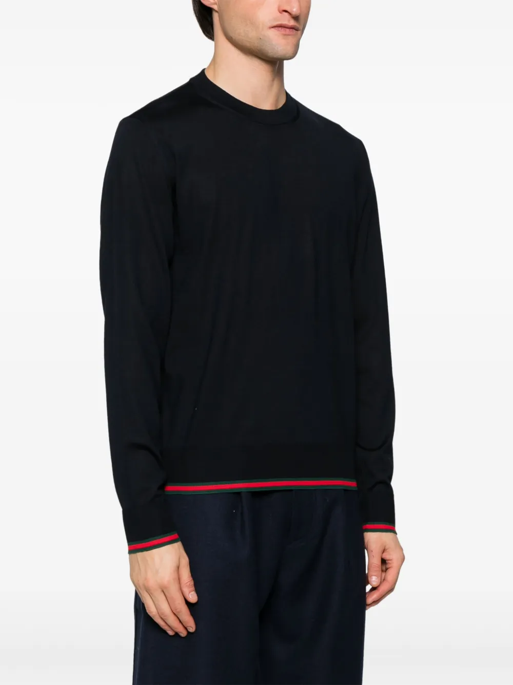 Gucci Wollen trui met Web-afwerking Blauw