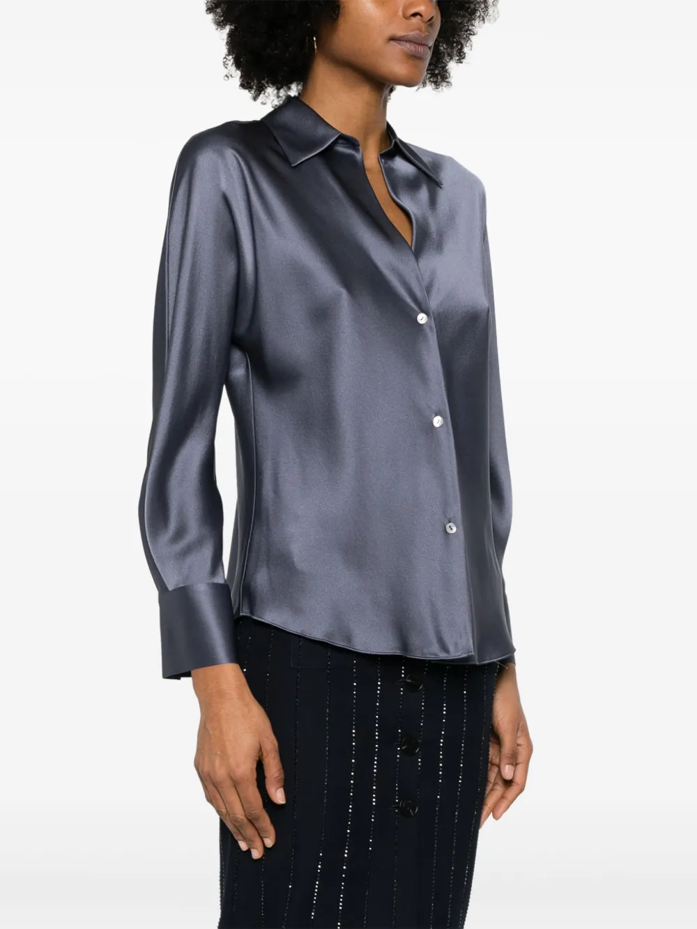Vince Zijden blouse Blauw