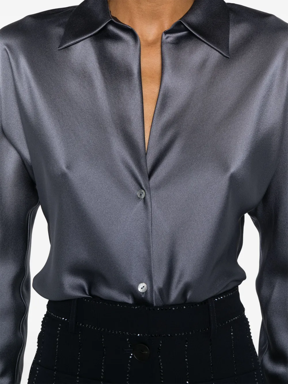 Vince Zijden blouse Blauw