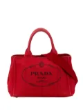 Prada Pre-Owned 2017 Small Canapa Logo satchel - Red