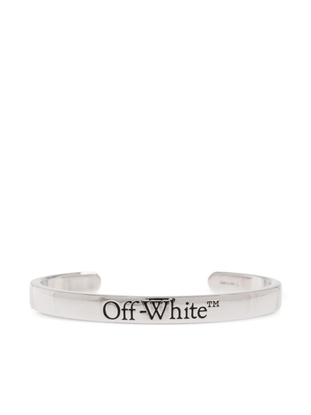 Off-White engraved cuff bracelet - Silver