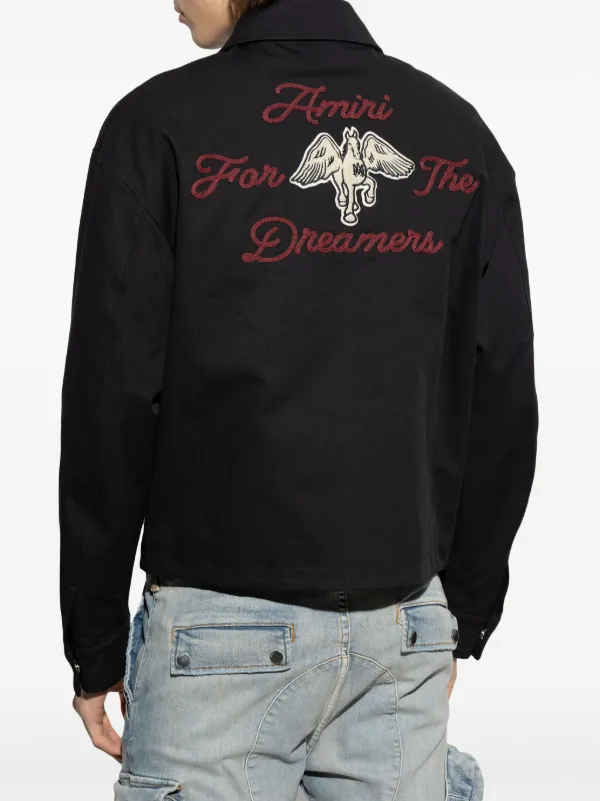 【関税・送料込み】AMIRI CASUAL JACKETS AMIRI logo-embroidered Jacket | Black | FARFETCH