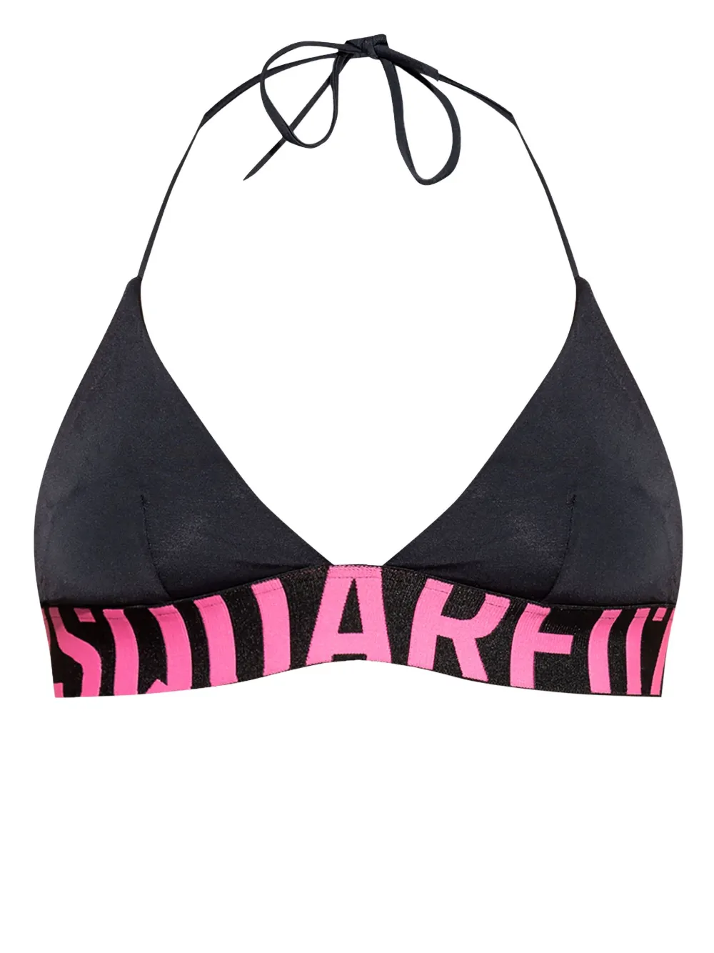 Dsquared2 Logo-underband Bikini Top In Black