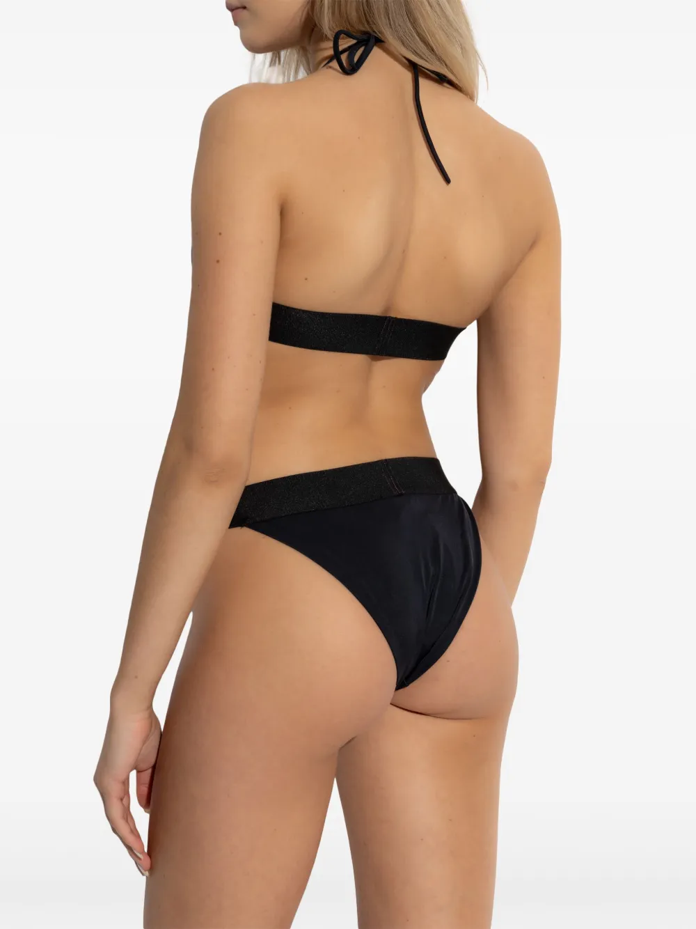 Dsquared2 Logo-underband Bikini Top In Black
