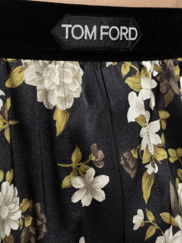 TOM FORD floral-print Satin Boxers | Black | FARFETCH
