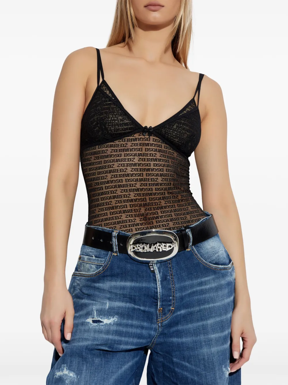 DSQUARED2 logo-jacquard mesh top | Vests & Tank Tops | Image 2