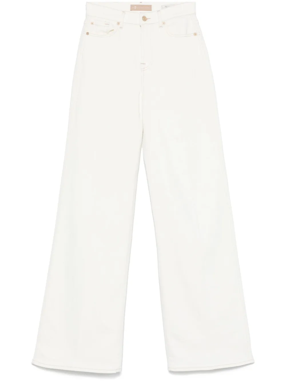 7 For All Mankind Cropped Alexa Jeans With Cut Hem White W/cut Hem In White