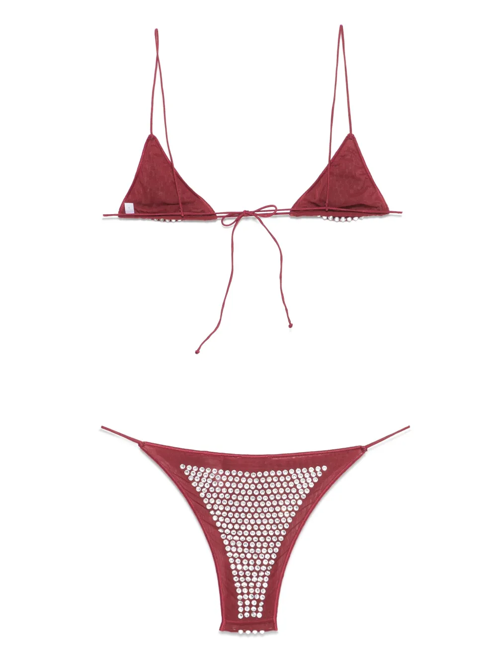 Oséree Bikini verfraaid met kristallen Rood