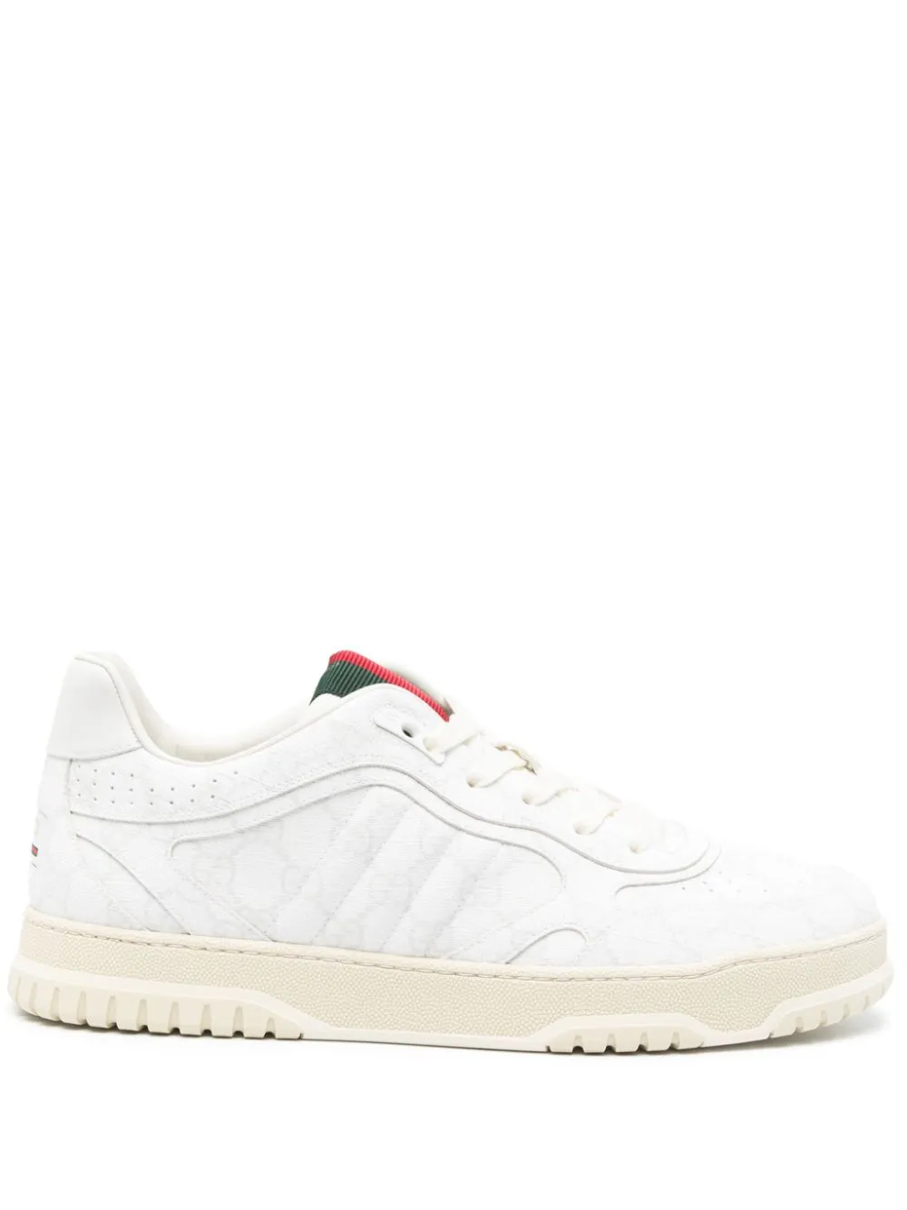 Gucci Re-web Leather Sneakers In White