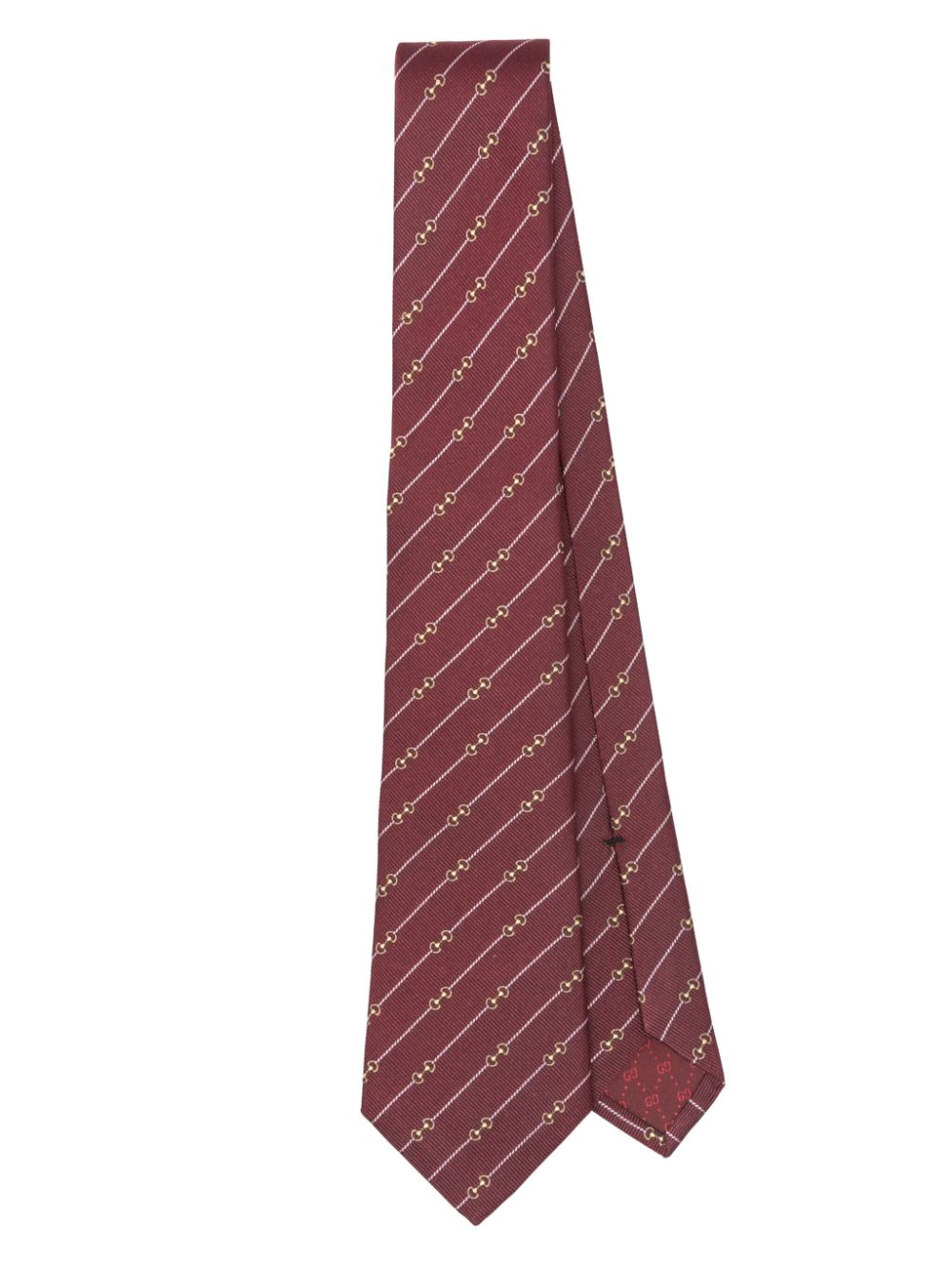 Gucci Horsebit-jacquard silk tie - Red