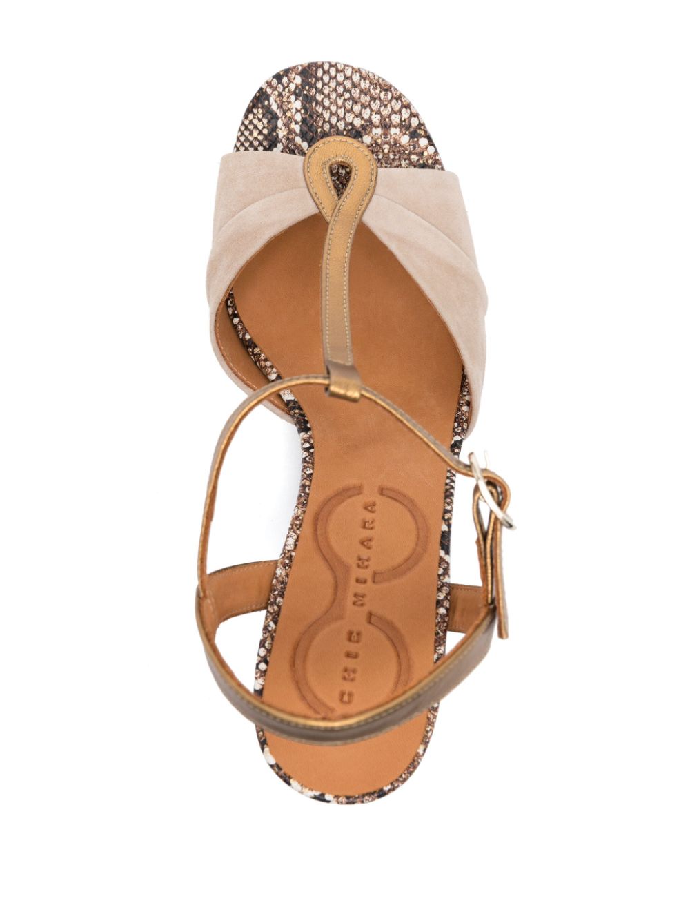 Chie Mihara 90 mm Biagio suède sandalen Beige