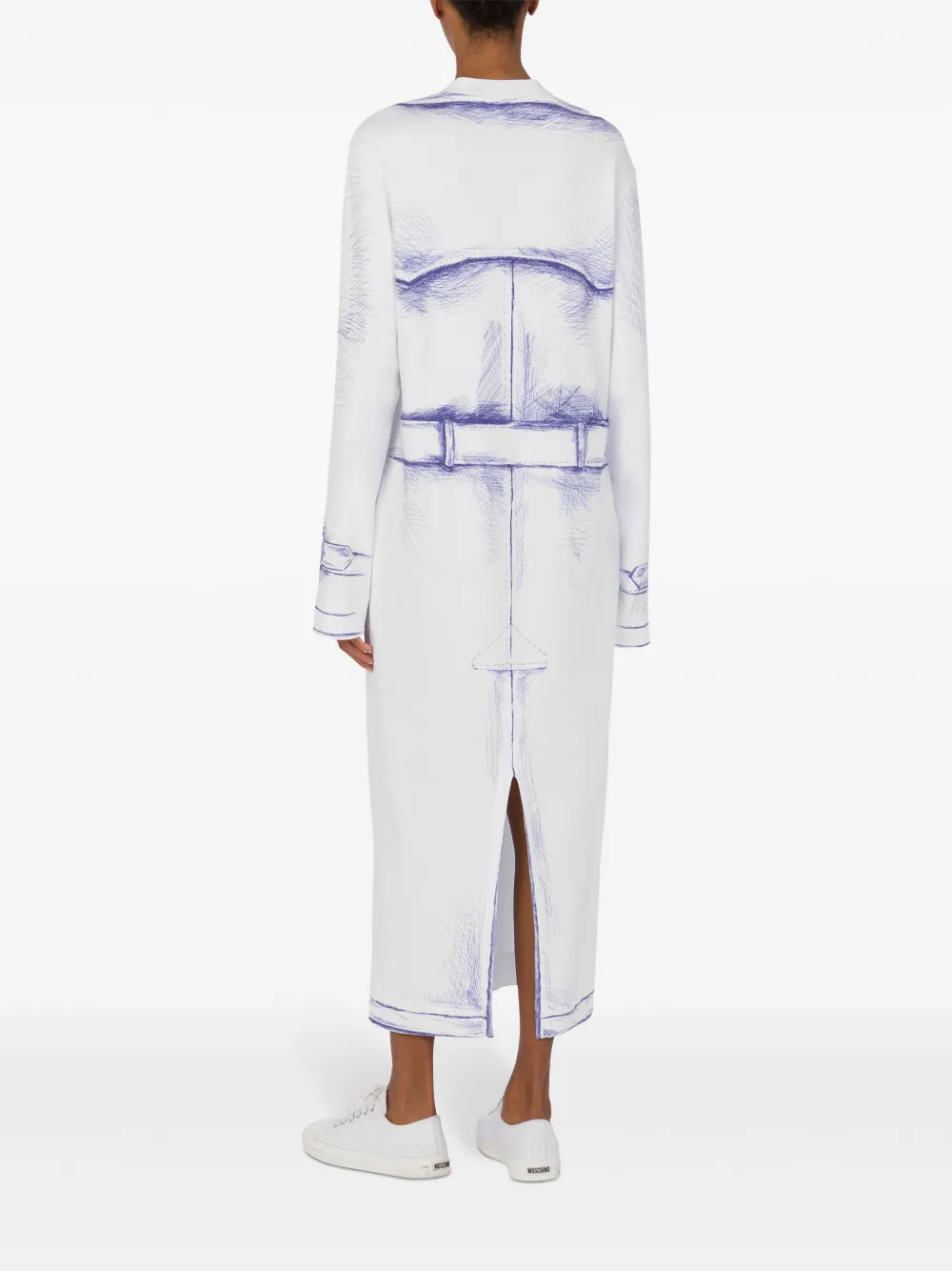 Moschino Midi-jurk met print Wit