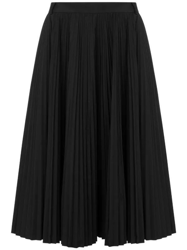 Moschino Pleated Midi Skirt in Black