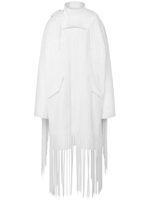 Moschino fringed hooded coat