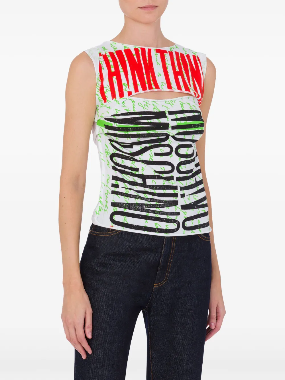 Moschino T-shirt met logoprint - Groen