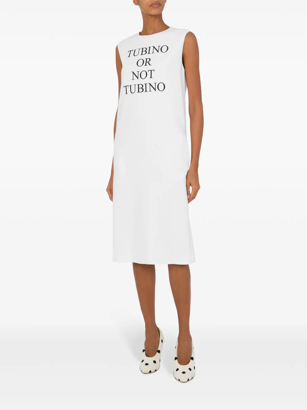 Moschino Midi-jurk met tekst-print - Wit