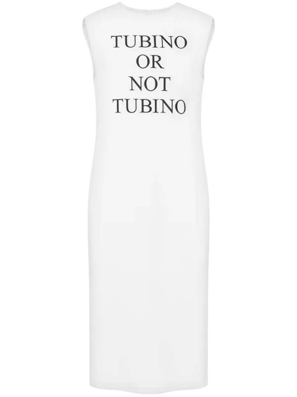 Moschino Slogan-print Midi Dress in White