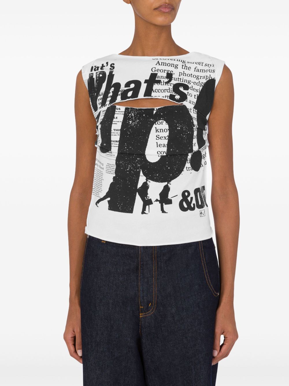 Moschino Tanktop met tekst - Wit