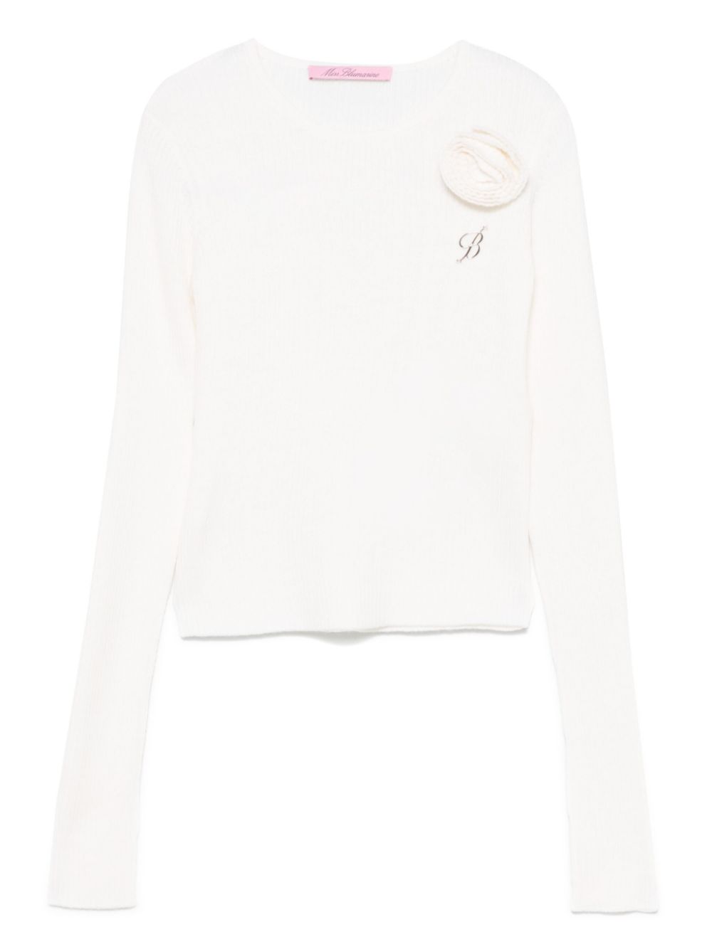 Miss Blumarine floral-appliqué sweater - White