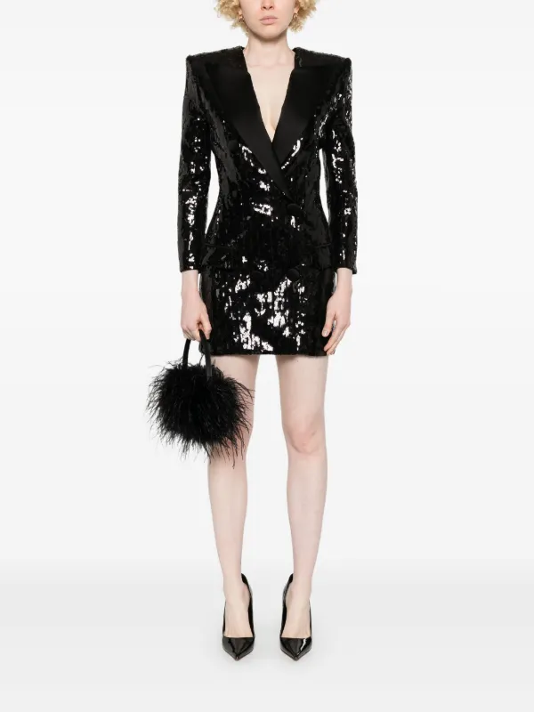 送料関税込み★BALMAIN★モノグラム スパンコール ミニドレス Balmain スパンコール ミニドレス | ブラック | FARFETCH JP