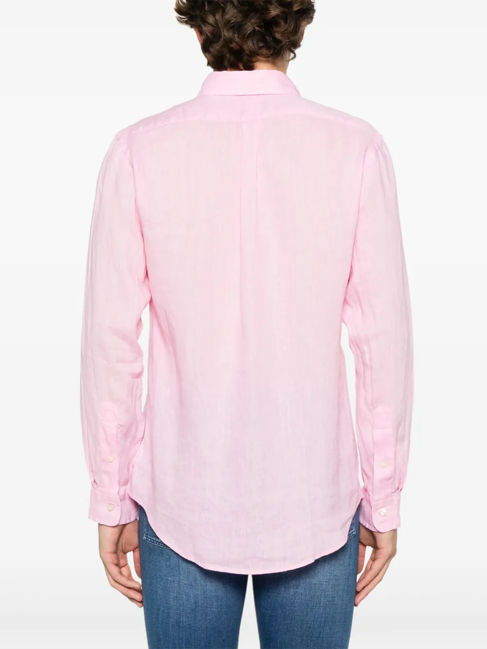Shop Polo Ralph Lauren Polo-pony-motif Shirt In 粉色
