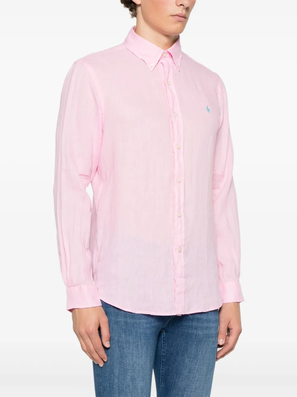 Shop Polo Ralph Lauren Polo-pony-motif Shirt In 粉色