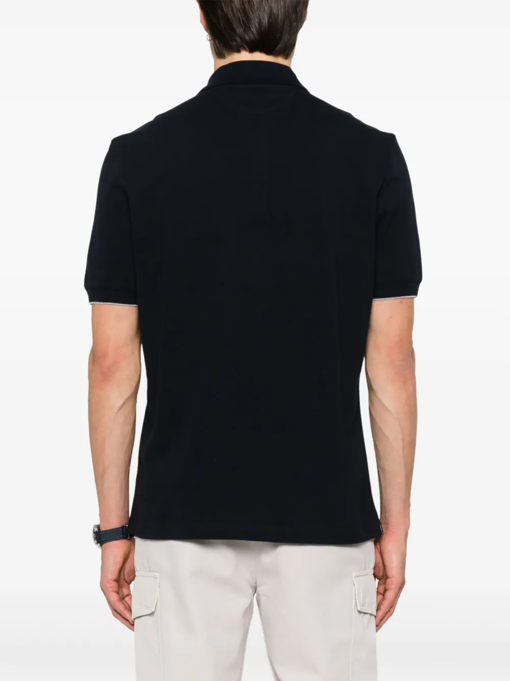 Brunello Cucinelli Poloshirt met geborduurd logo Blauw
