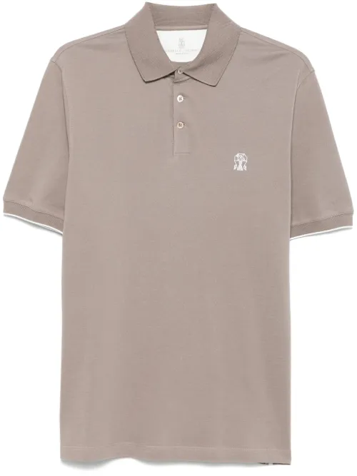 Polo à logo brodé - Brunello Cucinelli - Modalova