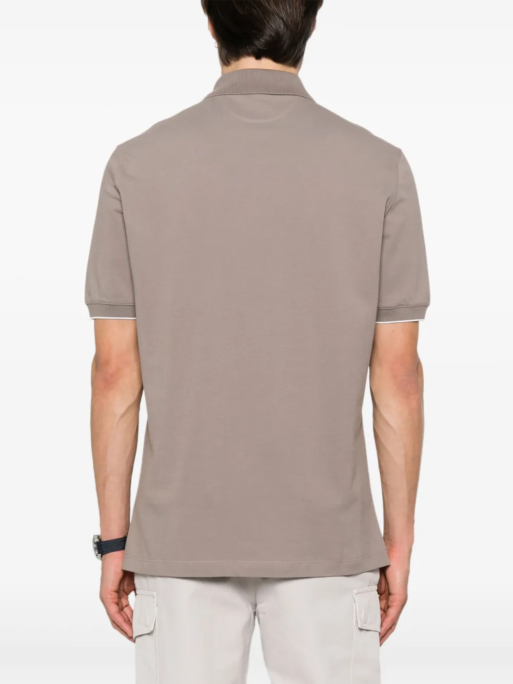 Brunello Cucinelli Poloshirt met geborduurd logo Bruin
