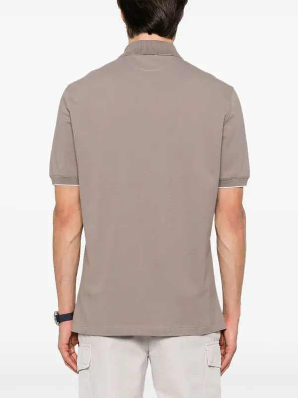 Tシャツ・カットソー BRUNELLO CUCINELLI Logo embroidery polo shirt Brunello Cucinelli logo-embroidered Polo Shirt | Blue