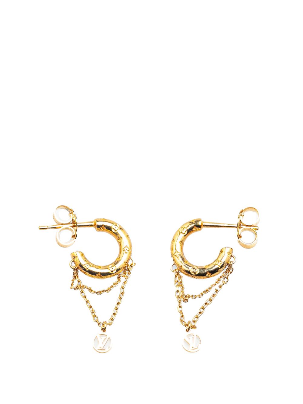 2000 Gold Plated Nanogram Hoop costume earrings