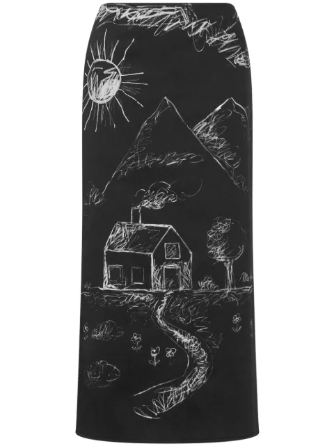 Moschino illustration-print skirt