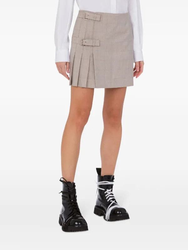【関税込み】Moschino ベージュ ウール チェック ミニスカート チェックミニスカート | ファッション通販サイト NUGU