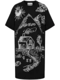 Moschino chalk-print T-shirt dress - Black