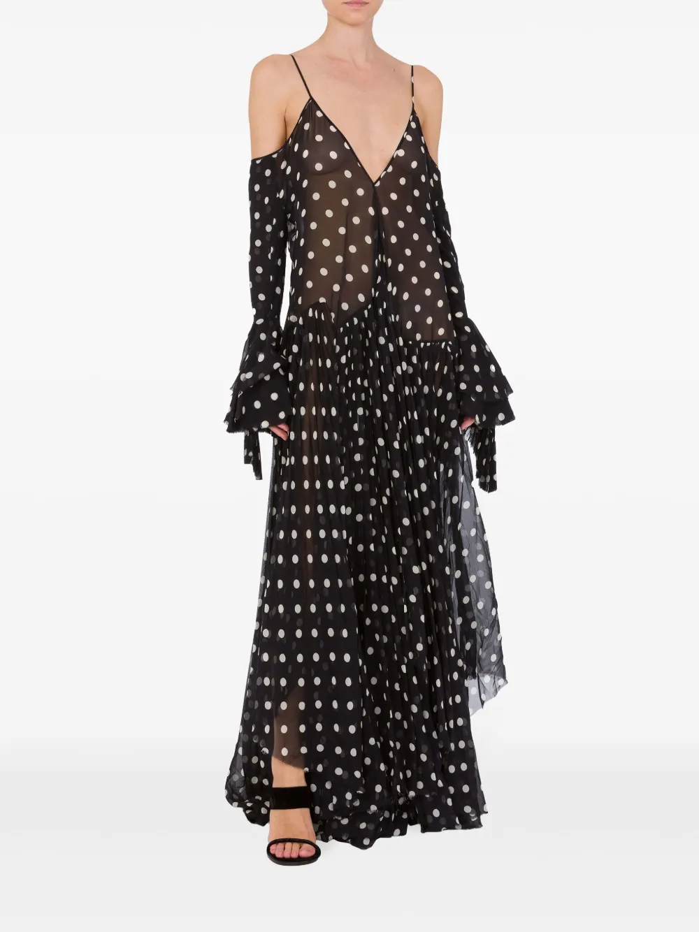 Moschino Maxi-jurk met stippen - Zwart