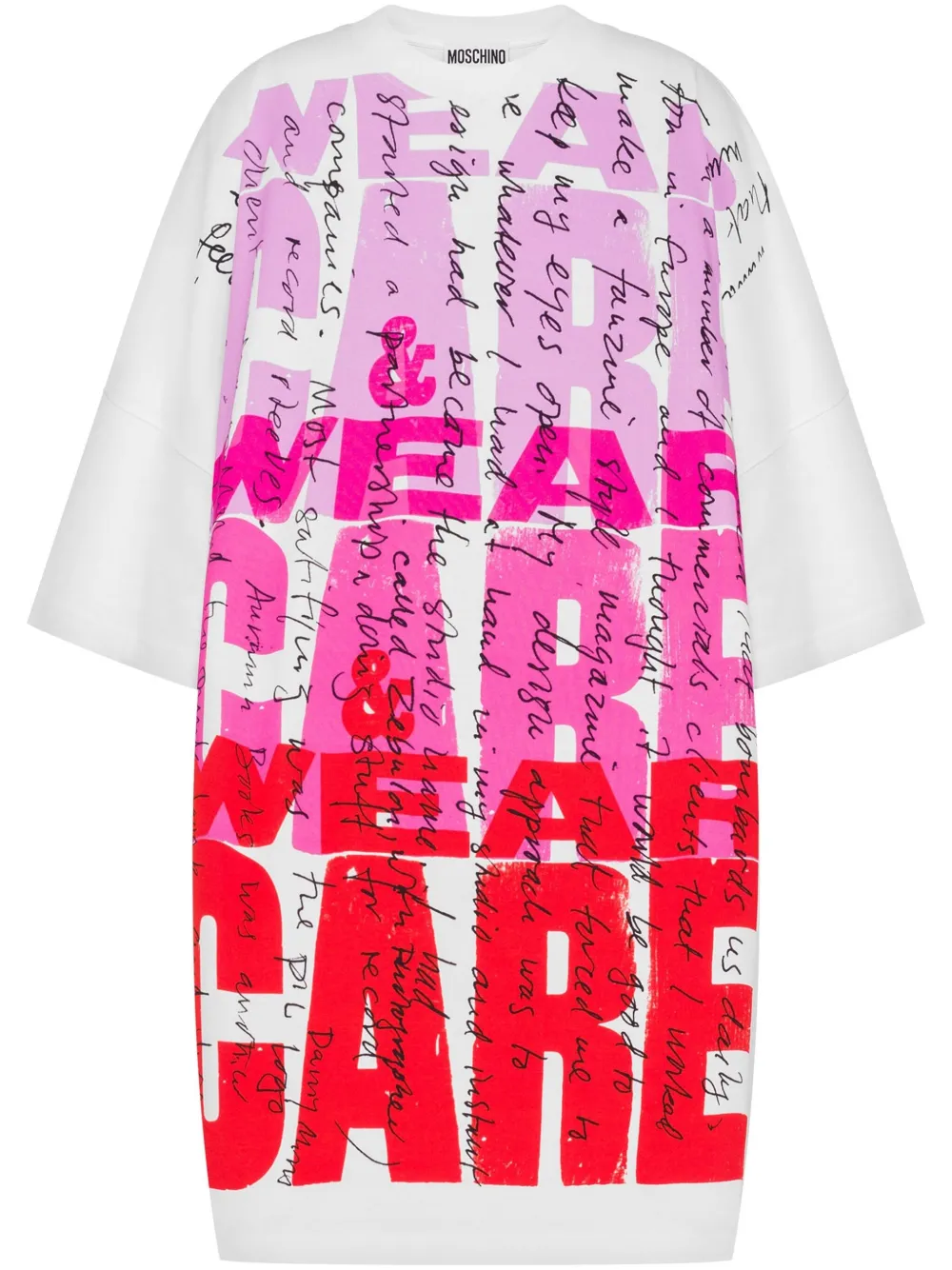 Moschino Mini-jurk met tekst Wit