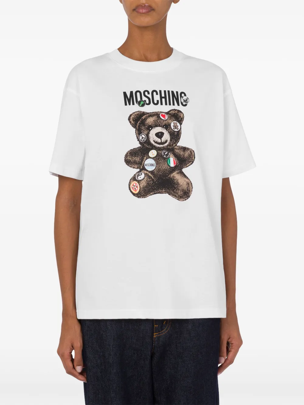 Moschino T-shirt met teddybeerprint - Wit