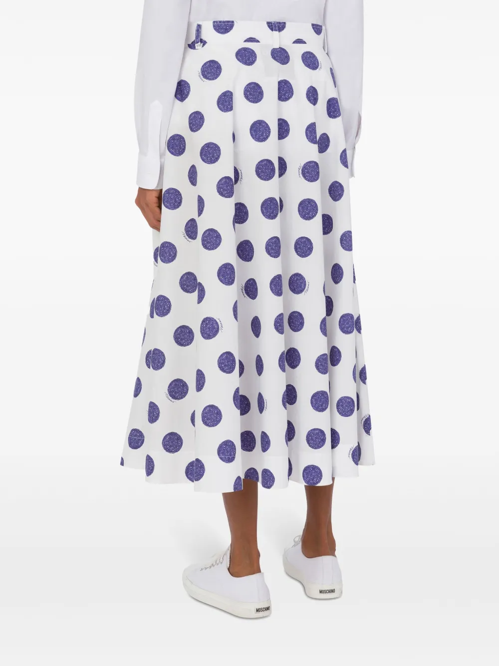 Moschino Midi-rok met stippen Wit