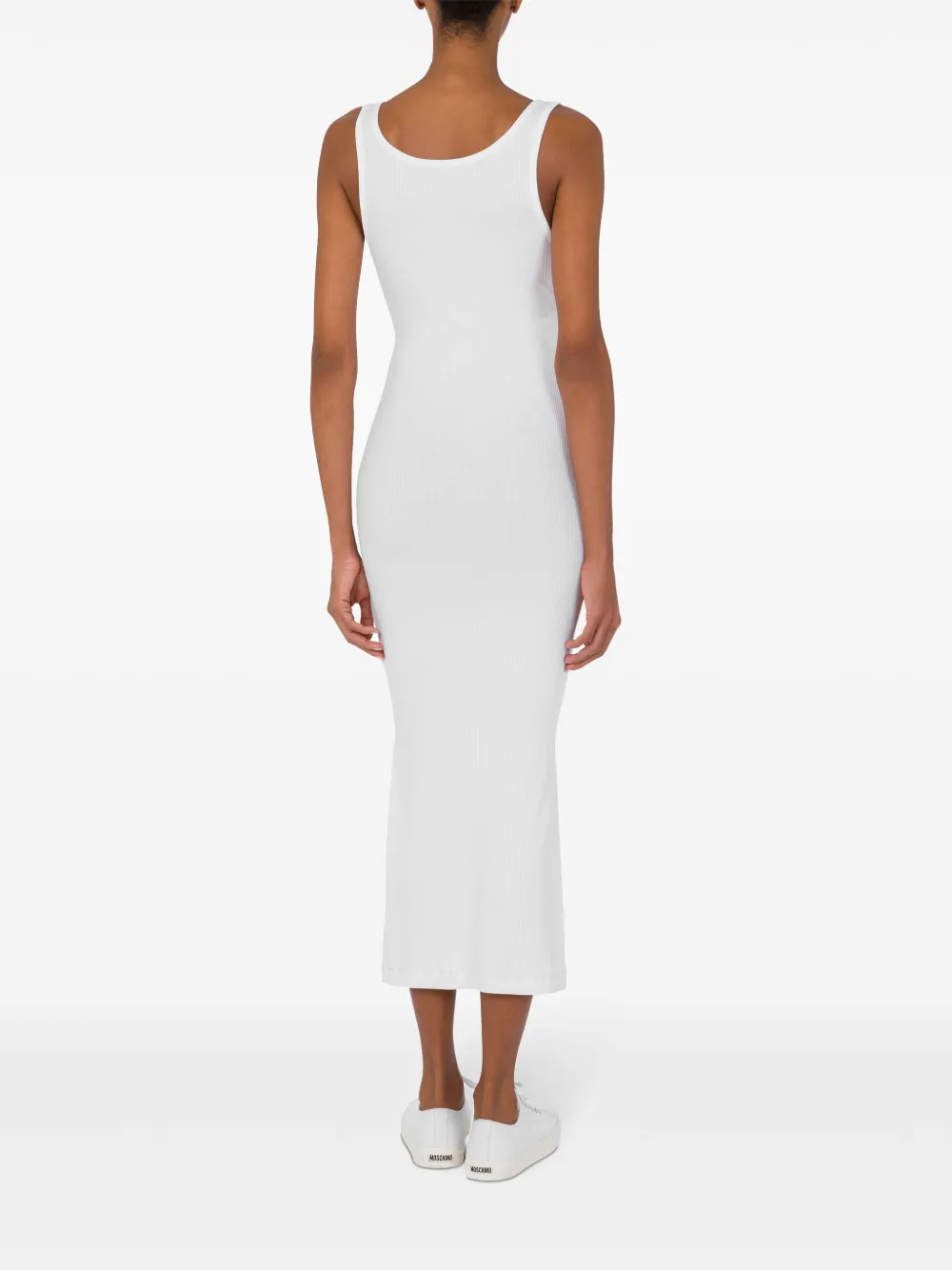Moschino Gestrikte midi-blousejurk Wit