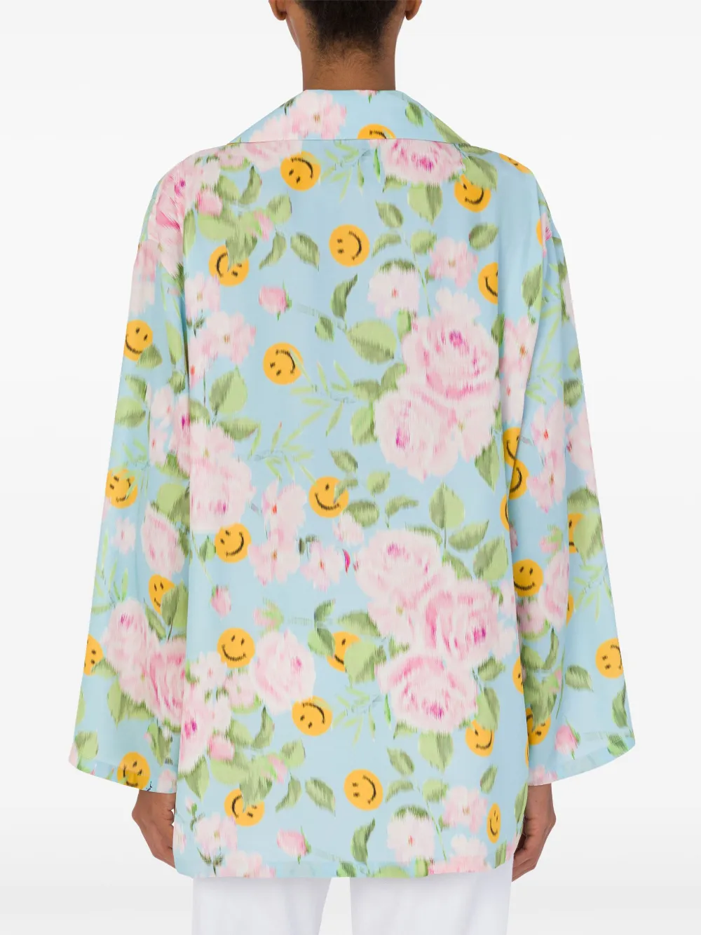 Moschino Overhemd met bloemenprint Blauw