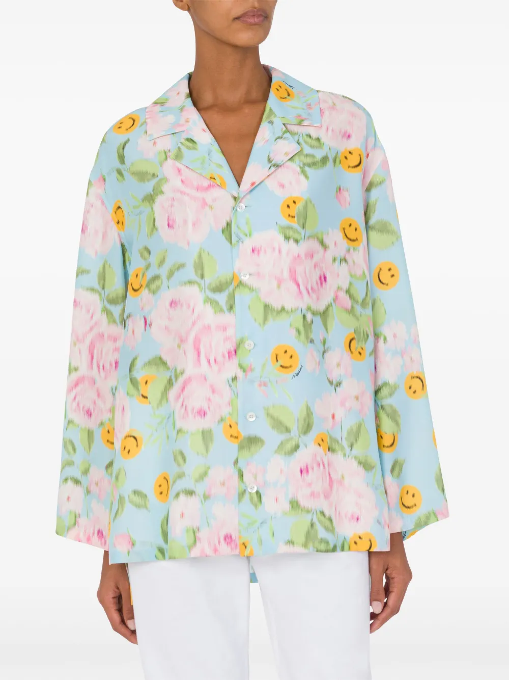 Moschino Overhemd met bloemenprint - Blauw