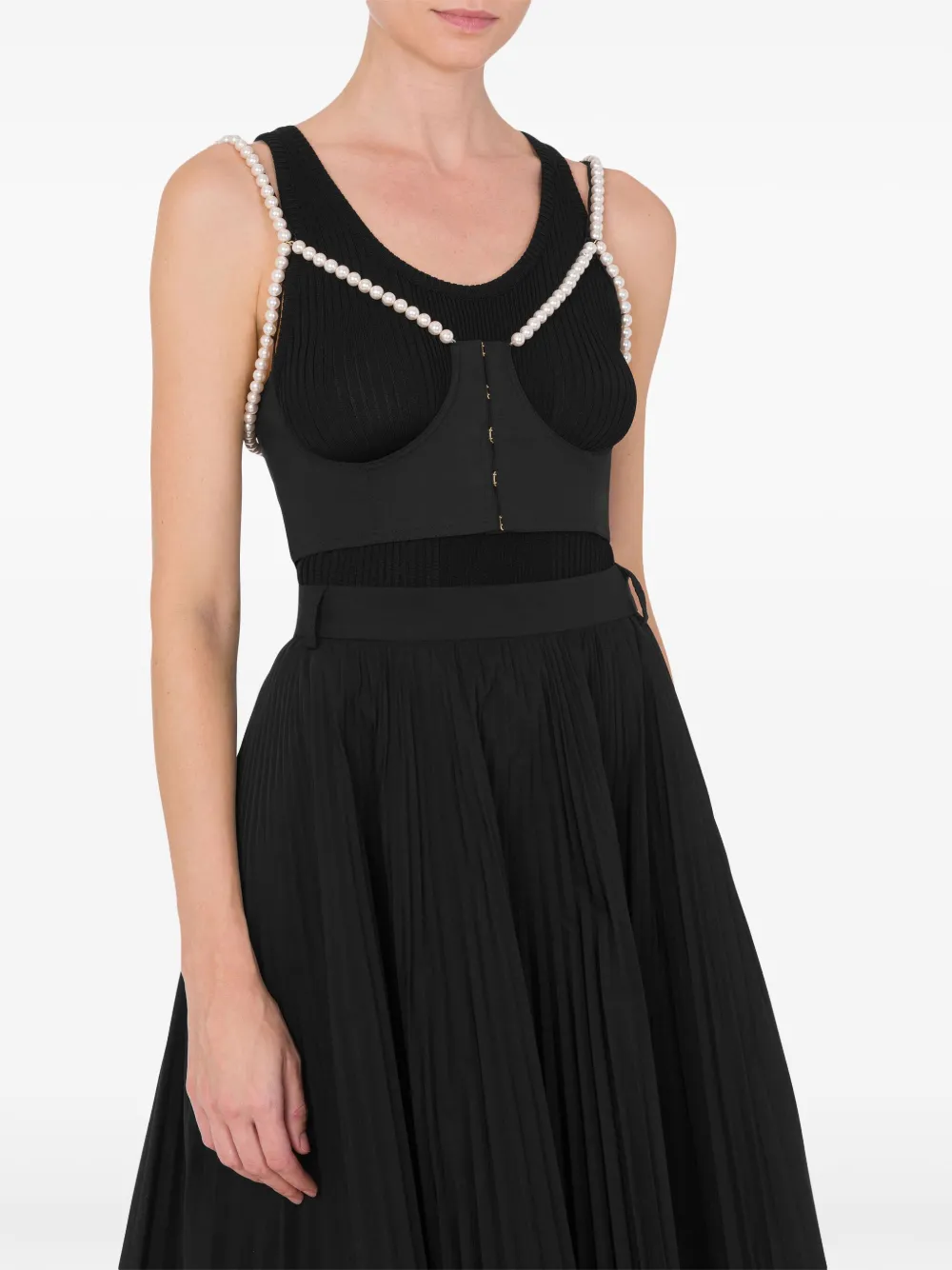 Moschino Top met pareldetail Zwart