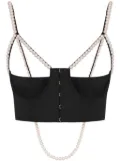 Moschino pearl-detailing top - Black