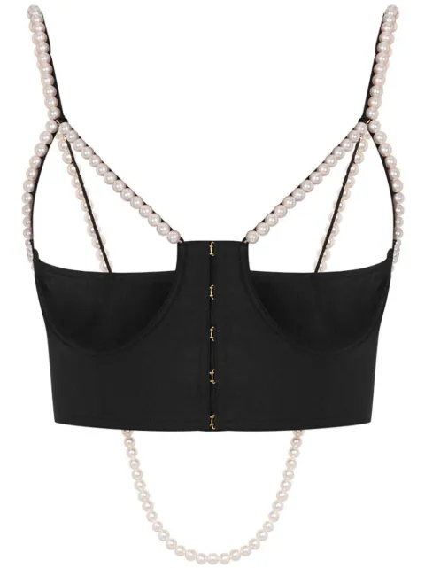 Moschino pearl-detailing top 