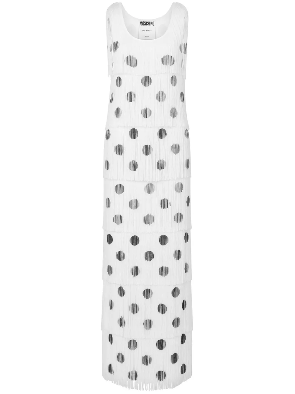 Moschino Maxi-jurk met franje Wit
