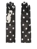 Moschino polka-dot leather gloves - Black